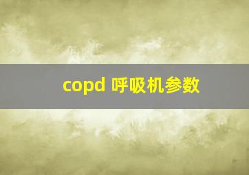 copd 呼吸机参数